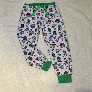 This is a dog pj set with long sleeve shirt and pants.